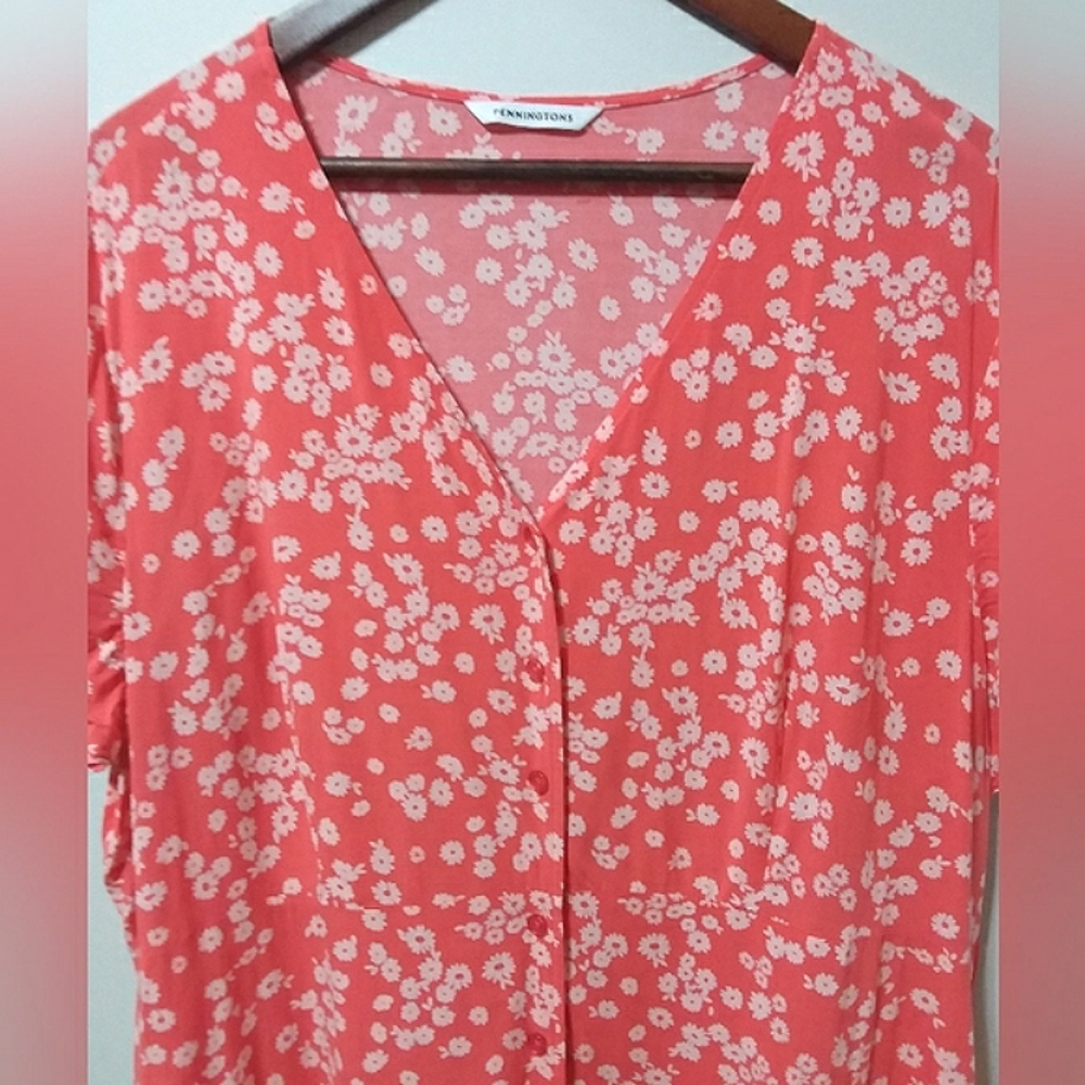 🌻🌷Penningtons🌻  Floral Short Sleeve Shift Dress Spring Midi Cottageco…